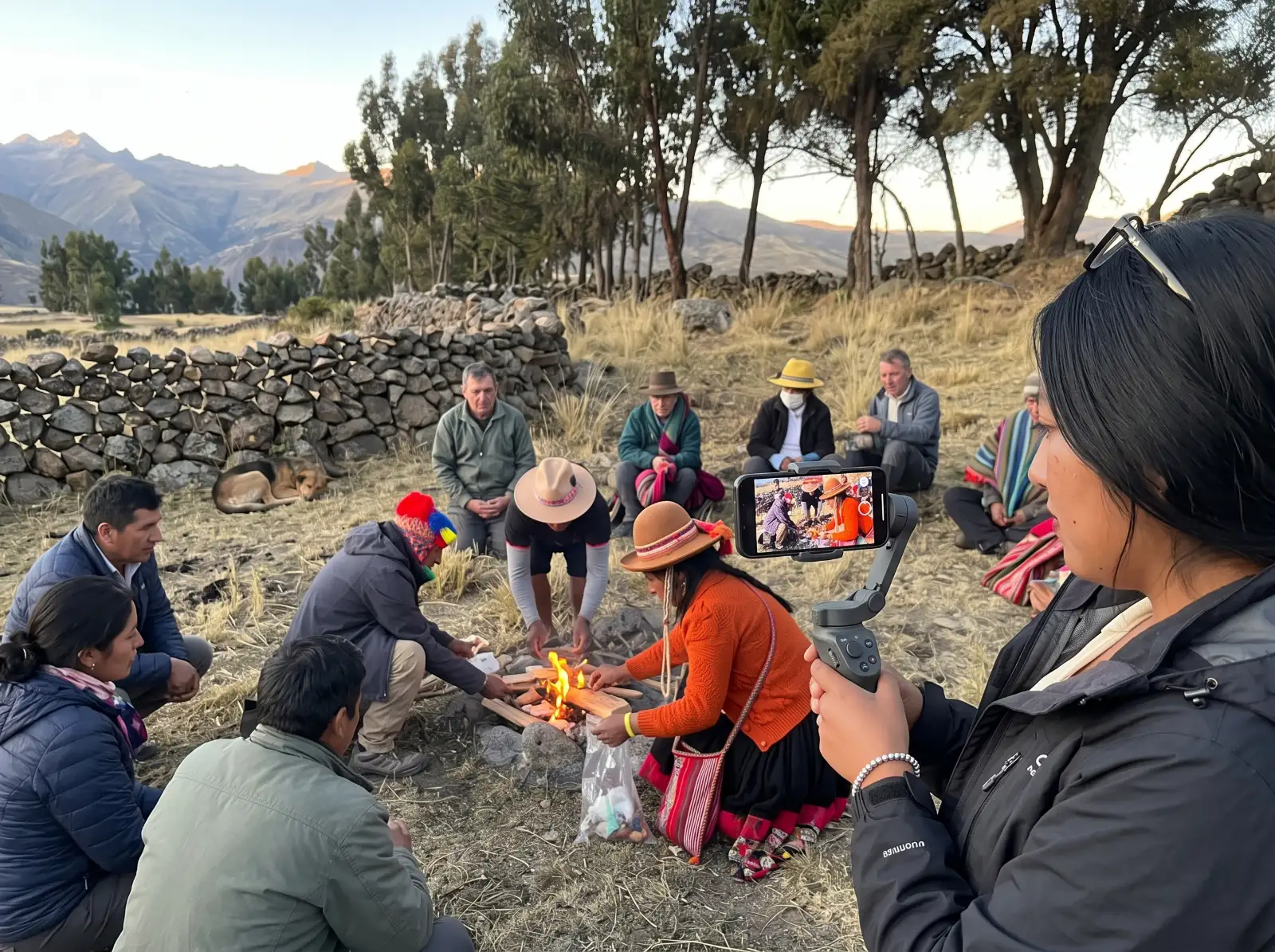 Grabación de contenido para una agencia de turismo con una comunidad de los Andes de Cusco