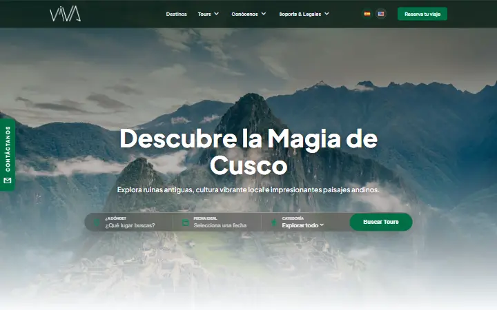 Captura del sitio web de Viva Cusco